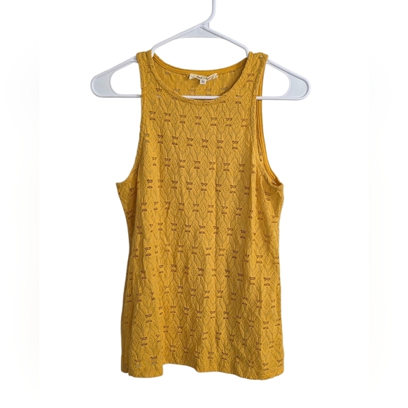Anthropologie Mustard Yellow Textured Tank Top - Picture 3 of 5